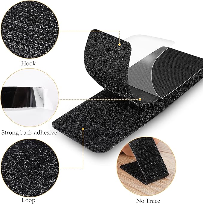 Hook and Loop Strips with Adhesive