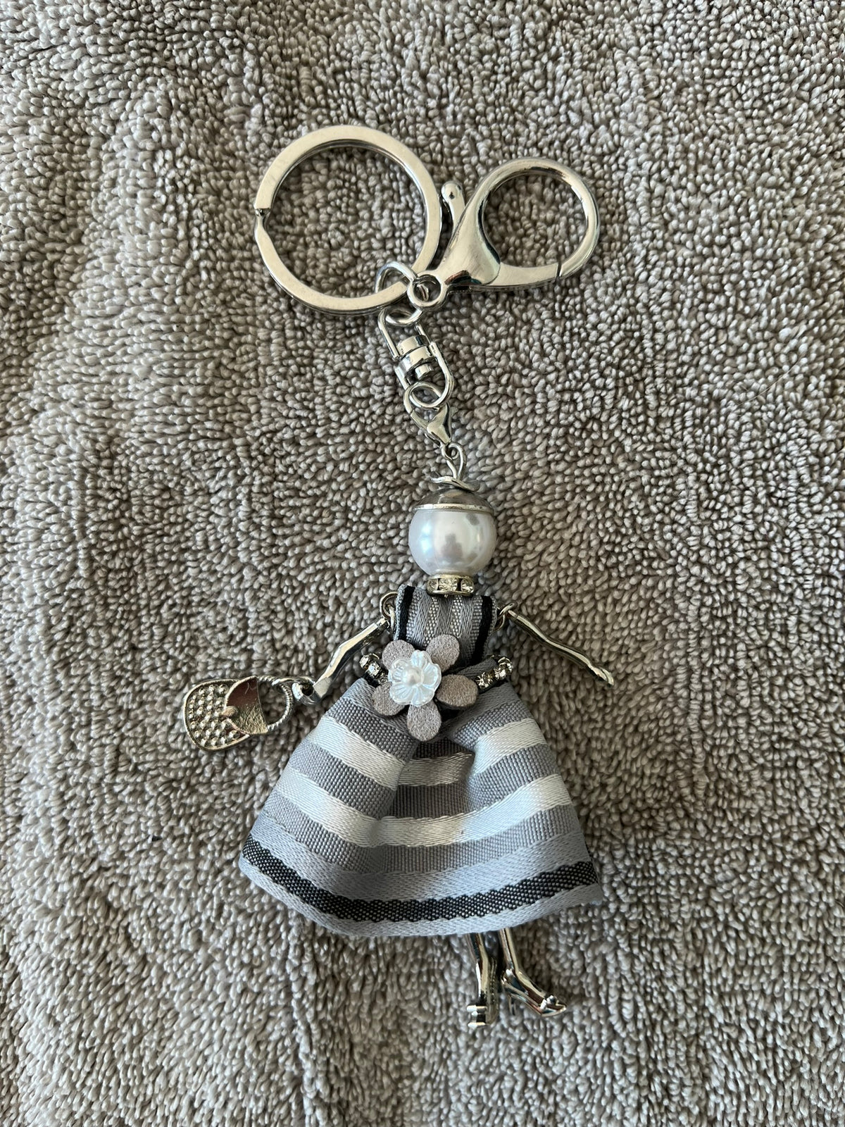 Keychain Silver Lady Purse Charm