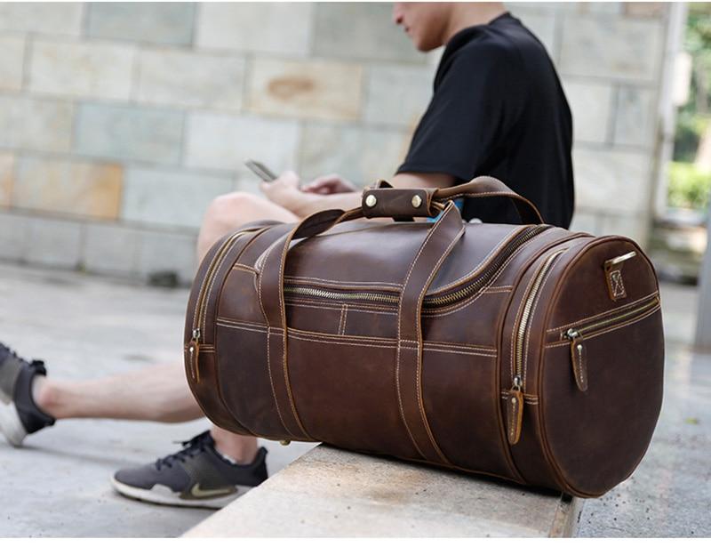 The Wainwright Weekender | Round Vintage Leather Weekender