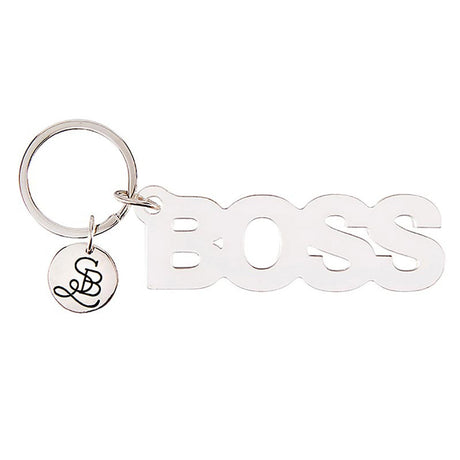 Boss Acrylic Word Keychain | Clear Transparent Word Shaped Keyholder