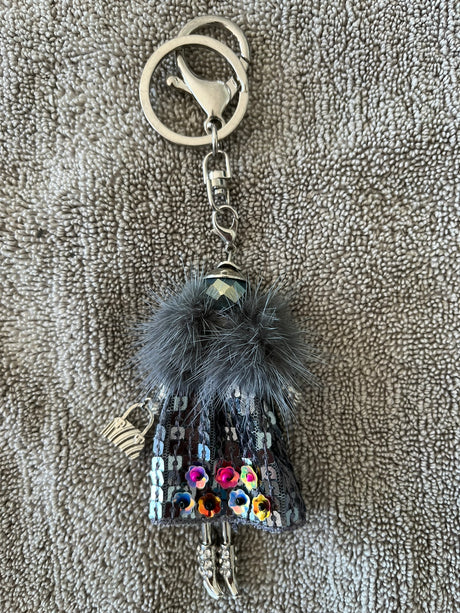 Keychain Silver Lady Purse Charm