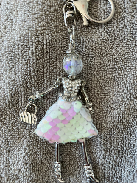 Keychain Silver Lady Purse Charm