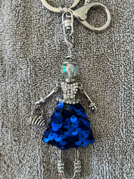 Keychain Silver Lady Purse Charm