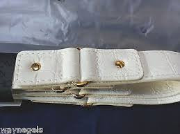 White Croc Handles w/ Gold Hardware (7611631110)