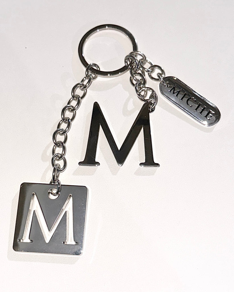 Silver "M" Keychain Gold (8236661801200)