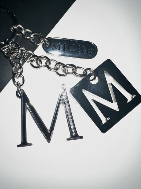 Silver "M" Keychain Gold (8236661801200)